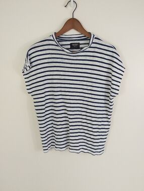 PureCotton 100% Linen Striped Tee Size XL